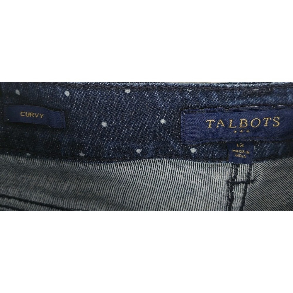 Talbots Curvy Fit Women's Polka Dot Straight Leg Jeans Size 12 - Picture 5 of 12